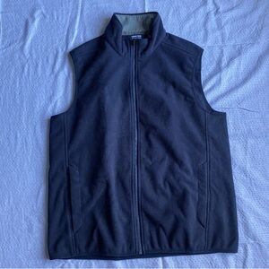 Lands' End Outfitters Full Zip Pockets Fleece Vest Pockets Black Men Size Medium